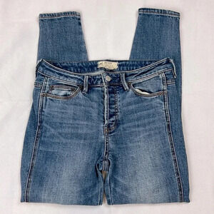 Free People High Rise Button Fly‎ Skinny Jean Size 26